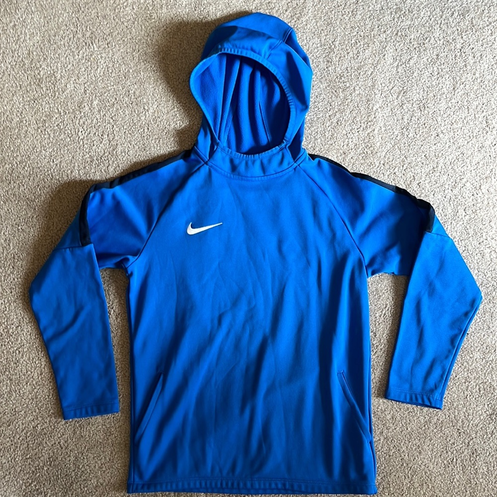 Nike DriFit Youth Medium Lightweight Blue Hoodie with Pockets